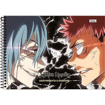 Caderno Cartografia e Desenho Jujutsu Kaisen - 80 Folhas - Foroni