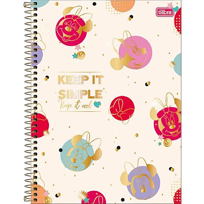 Caderno Minnie Simple - 80 Folhas - Tilibra