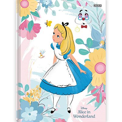Caderno Brochura 1/4 Alice In Wonderland Branco - 80 Folhas - São Domingos