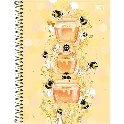 Caderno Honey Bee Sweet Like Honey - 160 Folhas - Tilibra