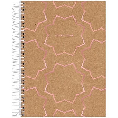 Caderno Kraft Color Flor - 80 Folhas - Jandaia