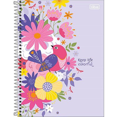 Caderno Charme Lilás - 80 Folhas - Tilibra