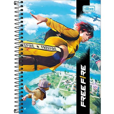 Caderno Espiral 1/4 Free Fire Salto - 80 Folhas - Tilibra