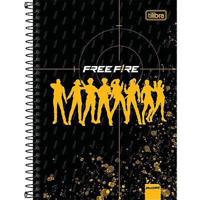 Caderno Espiral 1/4 Free Fire Personagens - 80 Folhas - Tilibra