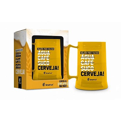 Caneca Gel Só Não Pode Faltar Cerveja - 300 ml - Brasfoot