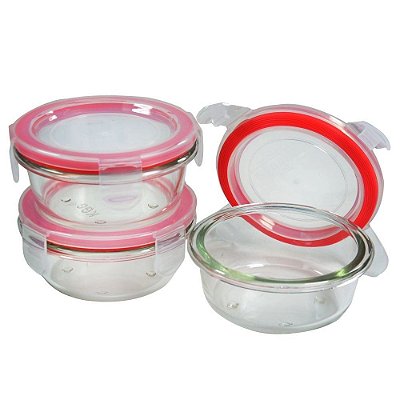 Conjunto de Potes de Vidro Borossilicato 3 Peças - 150 ml - Wincy