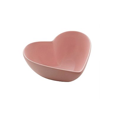 Bowl Coração Cerâmica - Rosa - 14cm - Lyor
