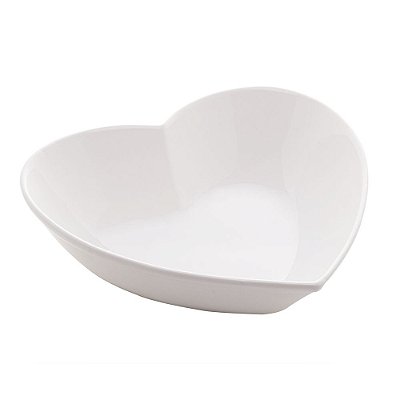 Bowl Coração Cerâmica - Branco - 26cm - Lyor