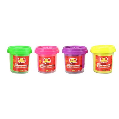 Kit de Potes de Massinha - Cores Neon - 4 unidades - Sunny