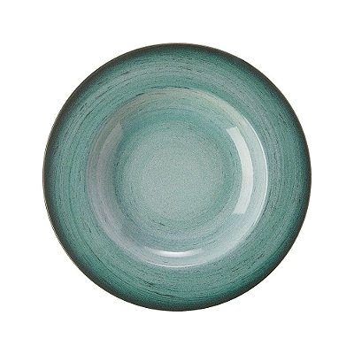 Prato Fundo Rústico em Porcelana Decorada - Verde - 23 cm - Tramontina