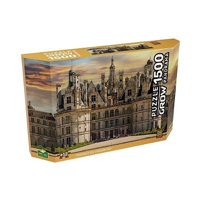 Quebra-Cabeça Panorâmico Castelo de Chambord - 1500 Peças - Grow