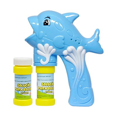 Lançador Mania de Bolha Peixe - Azul - DM Toys