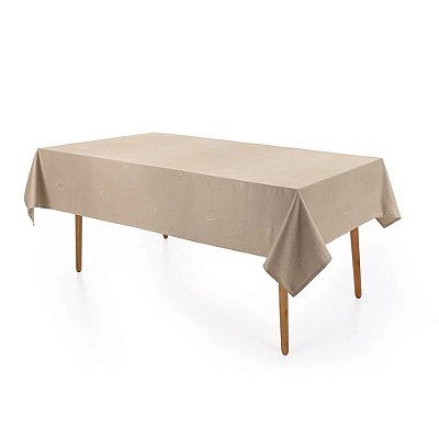 Toalha de Mesa Retangular Celebra Desirée Taupe - 6 Lugares - Karsten