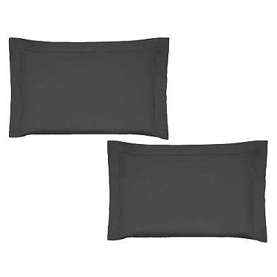 Kit Fronha Satinée Acetinado 300 Fios - 2 Peças - Preto - Kacyumara