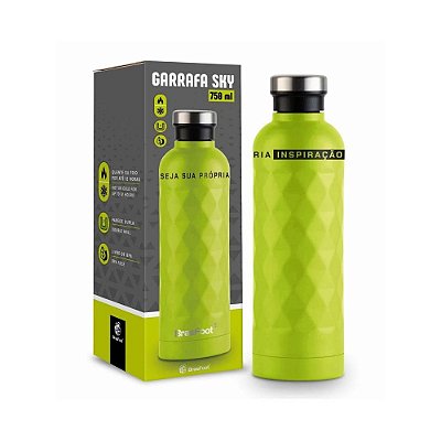 Garrafa Térmica Sky - Verde Limão - 750ml - Brasfoot