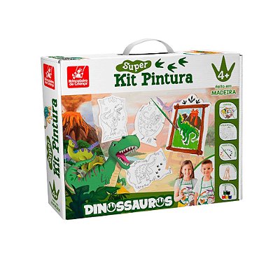 Super Kit de Pintura Dinossauros - Brincadeira de Criança