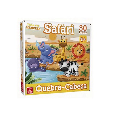 Quebra-Cabeça Safári - 30 Peças - Brincadeira de Criança