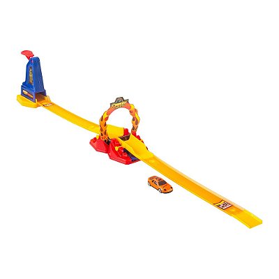 Kit De Carro Com Lançador E Pista Mega Track Looping - Compre