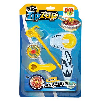 Pião Zip Zap com Luz - Amarelo - DM Toys