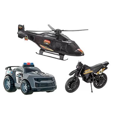 Triplo BS - Carro, Moto e Helicóptero - BS Toys