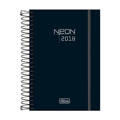 Agenda Diária Neon 2018 - Preta - Tilibra