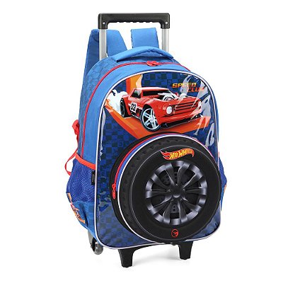 Mochila de Carrinho Hot Wheels Azul - Luxcel