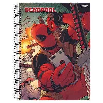 Caderno Deadpool Selfie - 160 Folhas - São Domingos