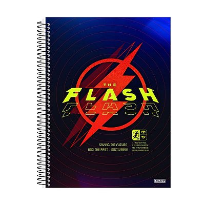 Caderno Espiral The Flash - Símbolo Flash - 80 folhas - São Domingos