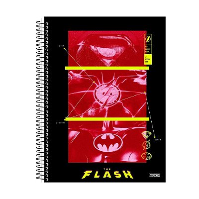 Caderno Espiral The Flash - Símbolos - 80 folhas - São Domingos