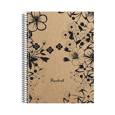 Caderno Espiral PaperKraft - Flores - 160 folhas - São Domingos