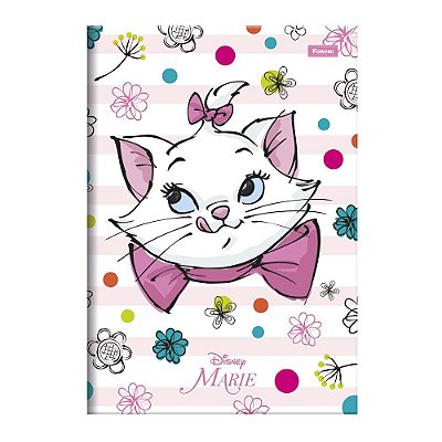 Caderno Brochura Disney Marie - Branco - 80 Folhas - Foroni