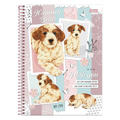 Caderno Universitário Smoogies - Cachorro Pequeno - 80 Folhas - Foroni