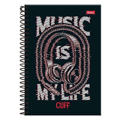 Caderno Universitário Cliff - Music - 80 Folhas - Foroni