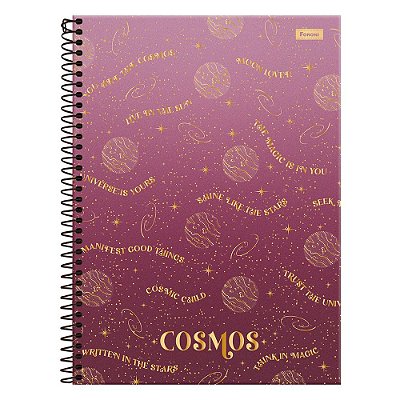 Caderno Universitário Cosmos - Rosa - 160 Folhas - Foroni