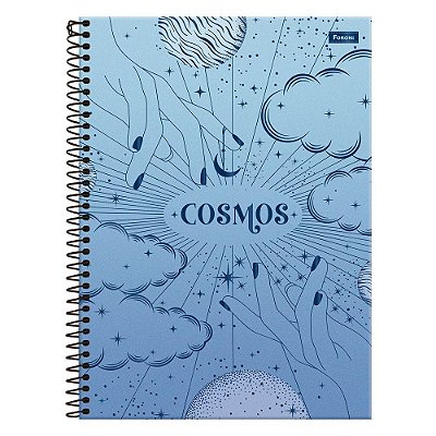 Caderno Universitário Cosmos - Azul - 160 Folhas - Foroni