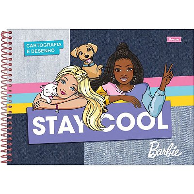 Caderno Cartografia e Desenho Barbie - 80 Folhas - Foroni