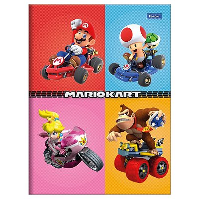 Caderno Mario Kart Personagens - 80 Folhas - Foroni