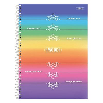 Caderno Universitário Mood - 160 Folhas - Radiate Love - Foroni