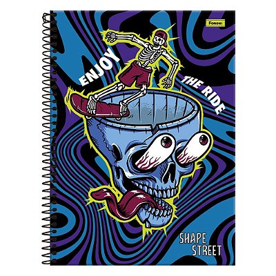 Caderno Shape Street Enjoy The Ride - 160 Folhas - Foroni