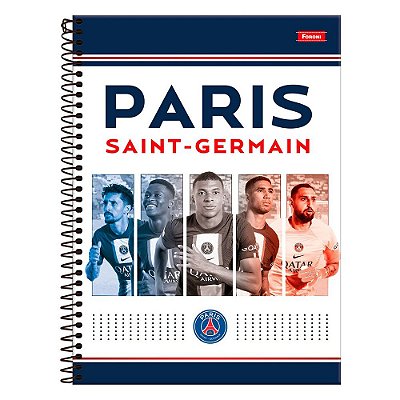 Caderno Paris Saint-Germain - Branco - 160 Folhas - Foroni