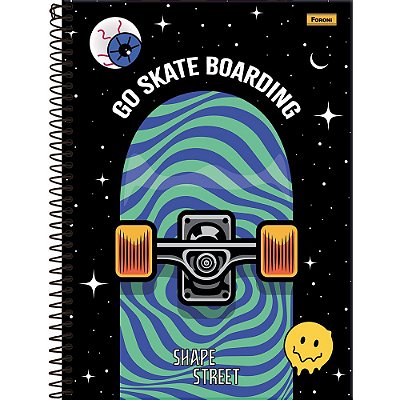 Caderno Shape Street Skateboarding - 80 Folhas - Foroni