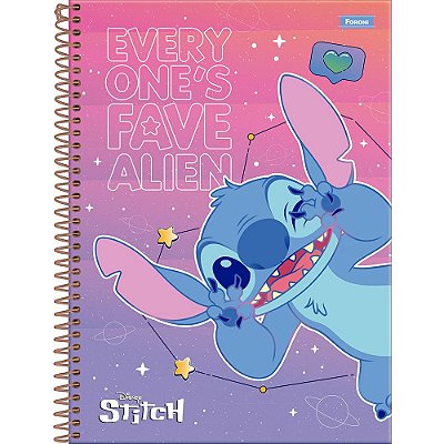 Caderno Stitch Aliens - 160 Folhas - Foroni