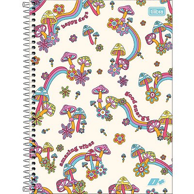 Caderno Espiral D+ - Cogumelos - 96 folhas - Tilibra