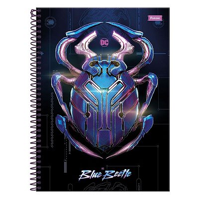 Caderno Universitário Blue Beetle - Besouro - 80 Folhas - Foroni