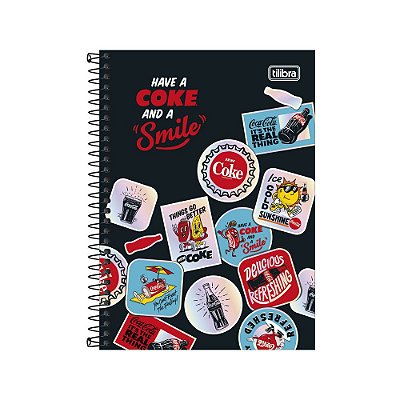 Caderno Espiral Coca-Cola 1/4 - 80 Folhas - Coke and Smile - Tilibra