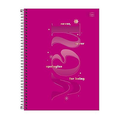 Caderno Espiral Love Pink - Rosa Escuro - 160 Folhas - Tilibra