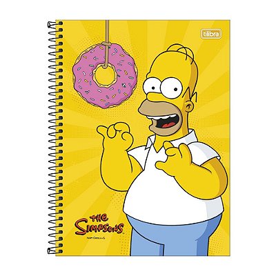 Caderno Espiral Universitário Simpsons - Donuts - 80 Folhas - Tilibra