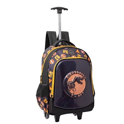 Mochila de Carrinho Dino T-Rex Amarelo - Yepp