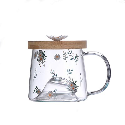 Caneca Daisy com Pires Bambu - 350ml - Lyor