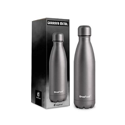 Garrafa Térmica Metal Neo - Cinza - 500ml - Brasfoot